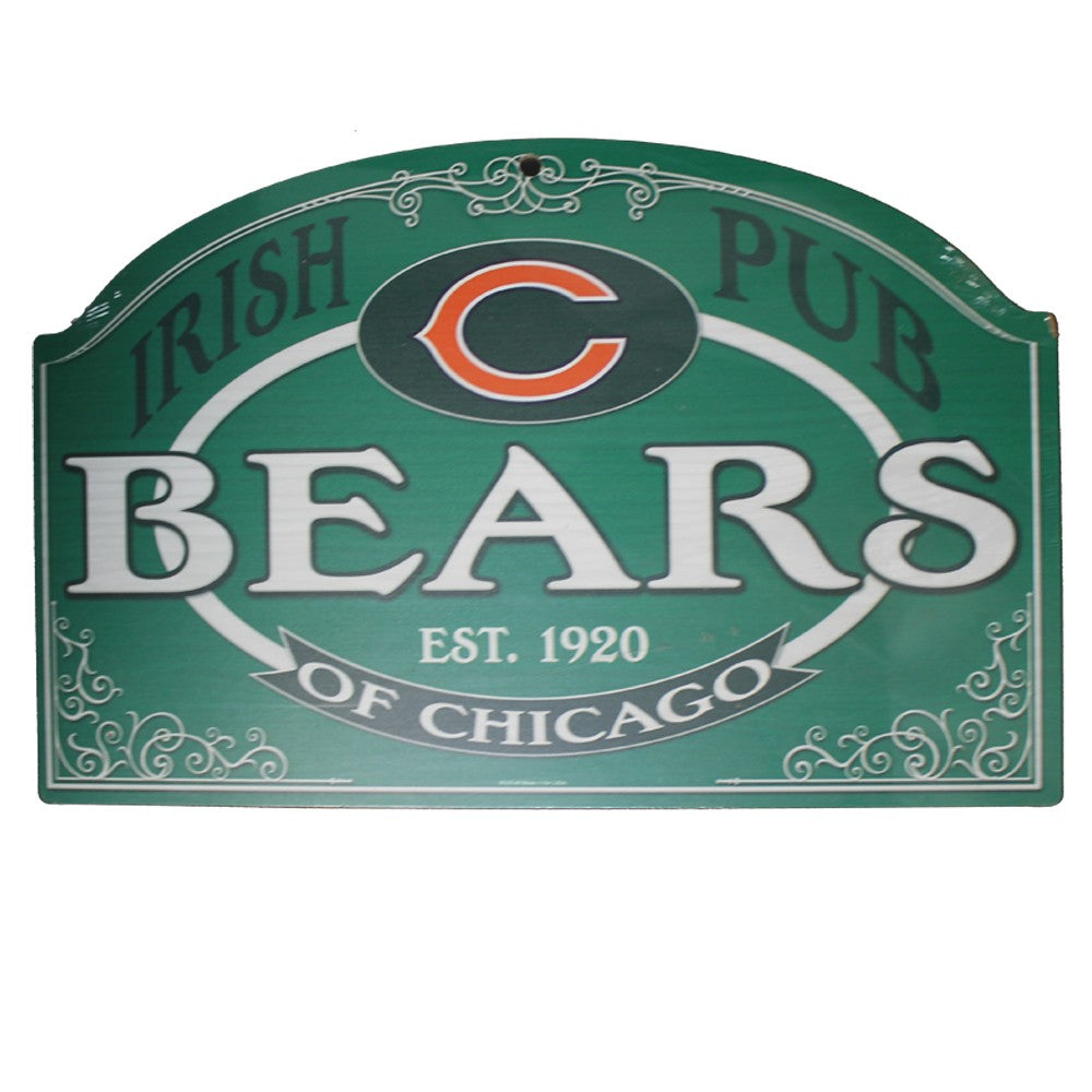 Chicago Bears Irish Pub Wooden Sign