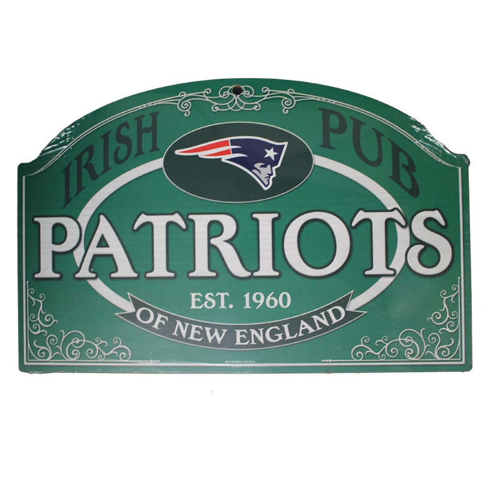 New England Patriots Irish Pub Wooden Sign