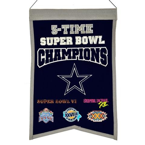 Dallas Cowboys 5-Time Superbowl Champions Banner