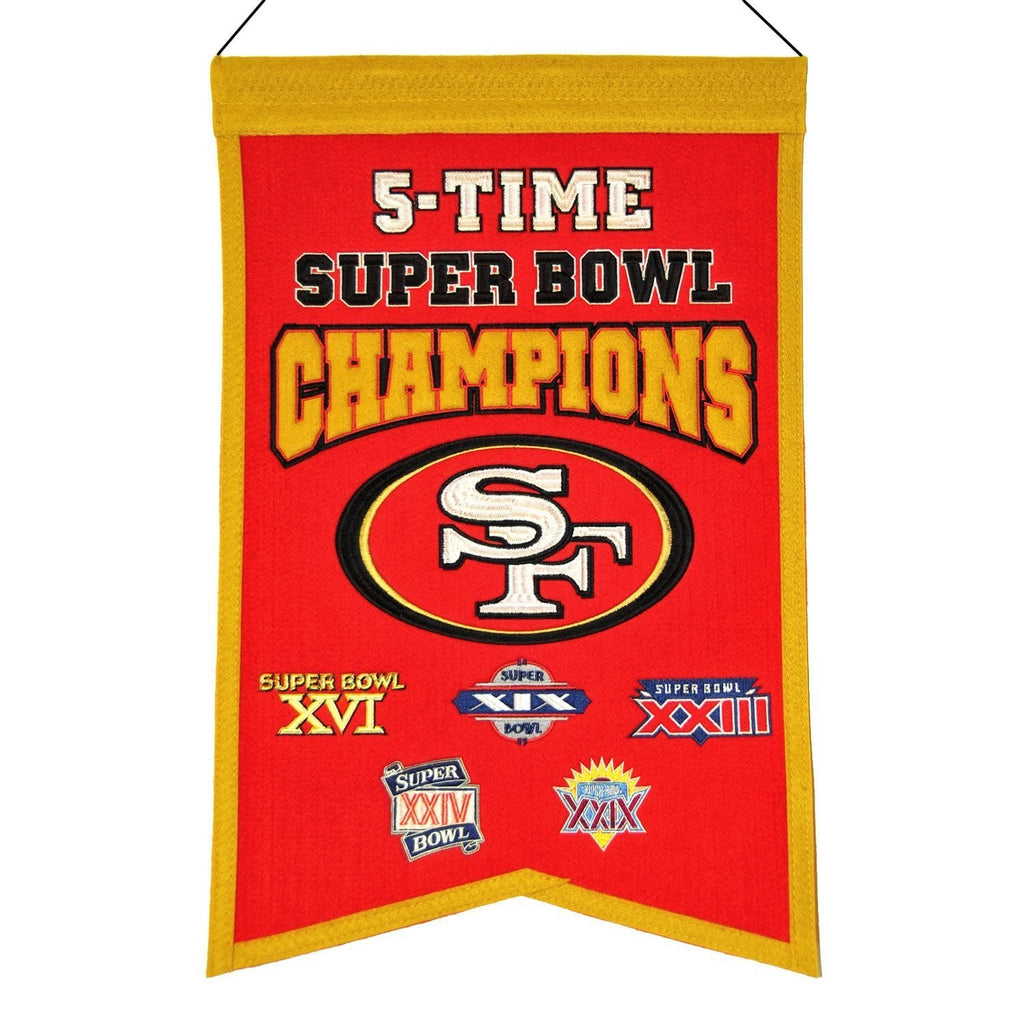 San Francisco 49ers 5-Time Superbowl Champions Banner