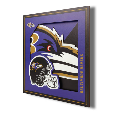 Baltimore Ravens 12" x 12" 3D Logo Wall Art