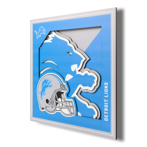 Detroit Lions 12" x 12" 3D Logo Wall Art