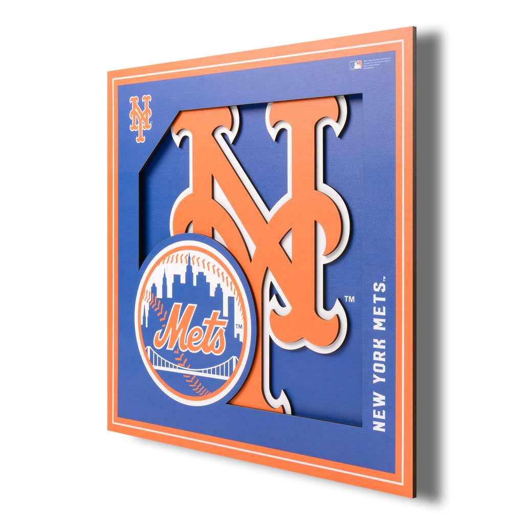 New York Mets  12" x 12" 3D Logo Wall Art
