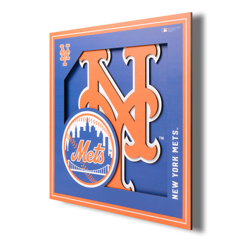 New York Mets  12" x 12" 3D Logo Wall Art