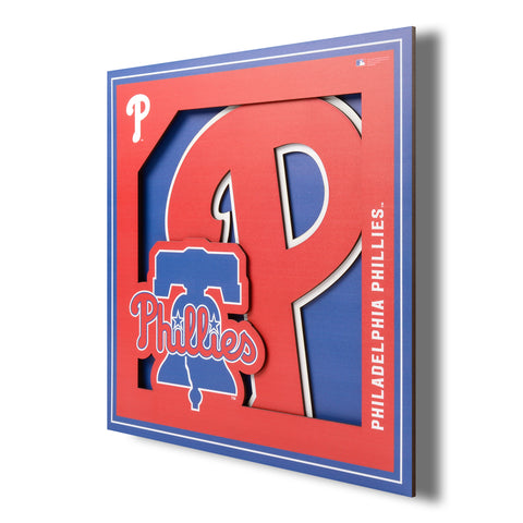 Philadelphia Phillies  12" x 12" 3D Logo Wall Art