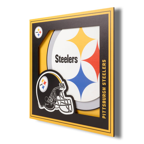 Pittsburgh Steelers 12" x 12" 3D Logo Wall Art