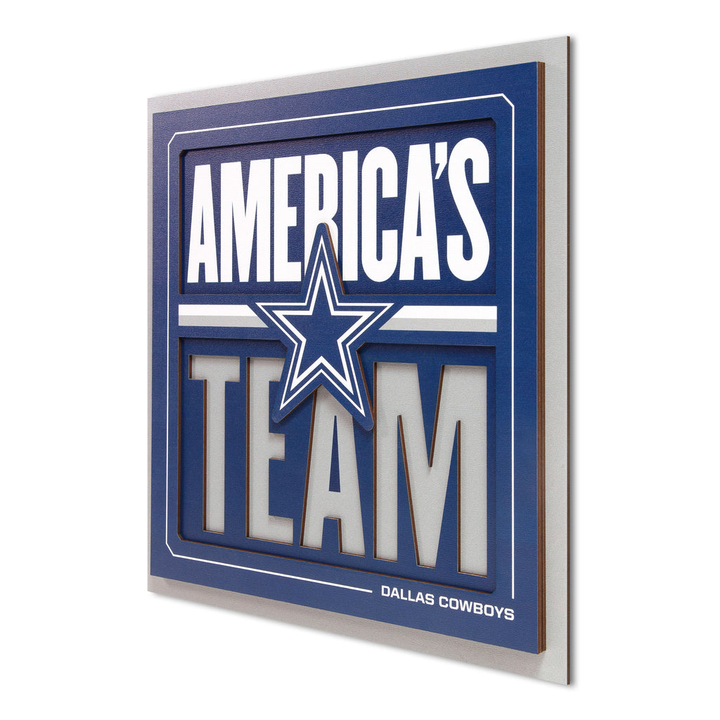 Dallas Cowboys 12" x 12" 3D Slogan Wall Art