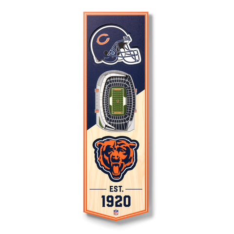 Chicago Bears 6" x 19" 3D Stadium Banner