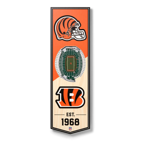 Cincinnati Bengals 6" x 19" 3D Stadium Banner