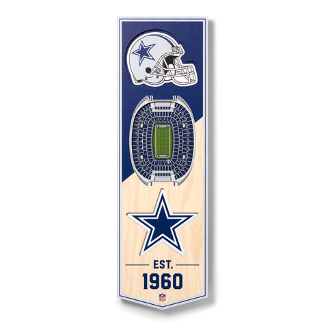 Dallas Cowboys 6" x 19" 3D Stadium Banner