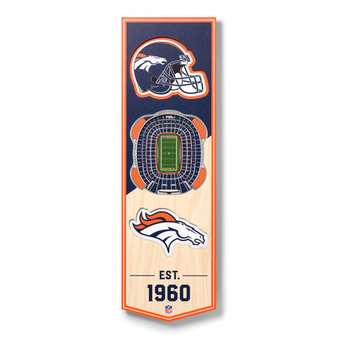 Denver Broncos 6" x 19" 3D Stadium Banner
