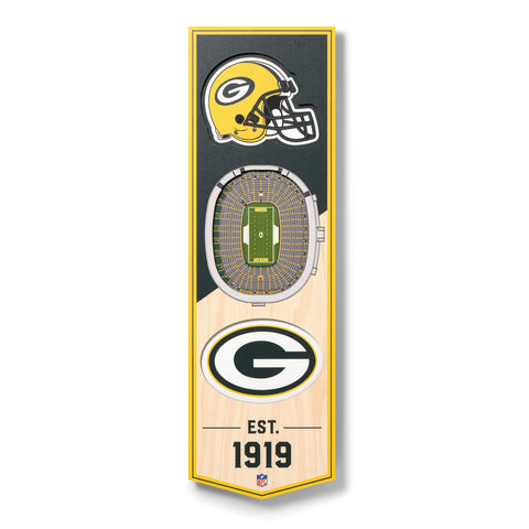 Green Bay Packers 6" x 19" 3D Stadium Banner