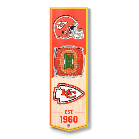 Kansas City Chiefs 6" x 19" 3D Stadium Banner