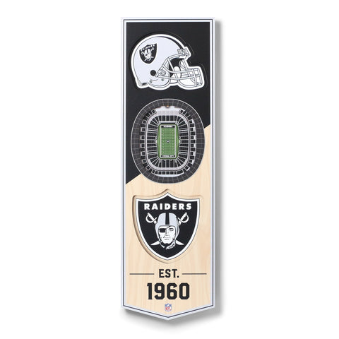 Las Vegas Raiders 6" x 19" 3D Stadium Banner