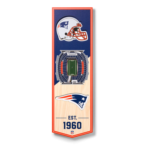 New England Patriots 6" x 19" 3D Stadium Banner