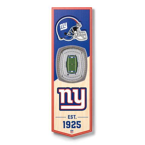 New York Giants 6" x 19" 3D Stadium Banner