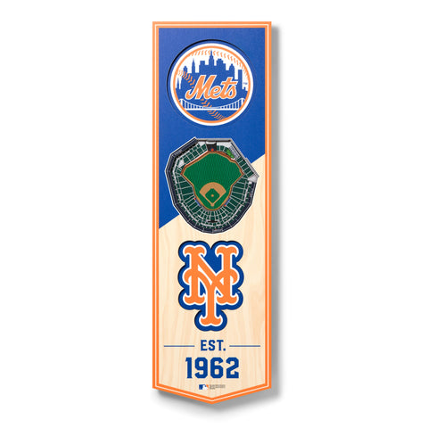 New York Mets 6" x 19" 3D Stadium Banner