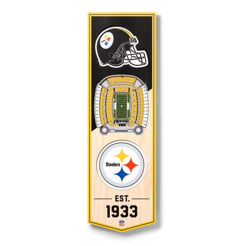 Pittsburgh Steelers 6" x 19" 3D Stadium Banner