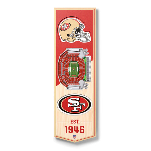 San Francisco 49ers 6" x 19" 3D Stadium Banner