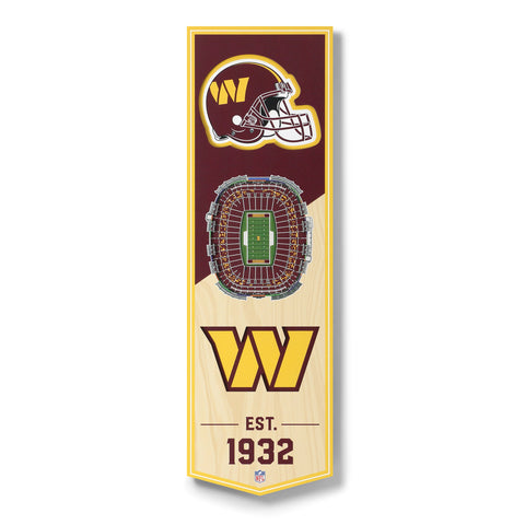 Washington Commanders 6" x 19" 3D Stadium Banner