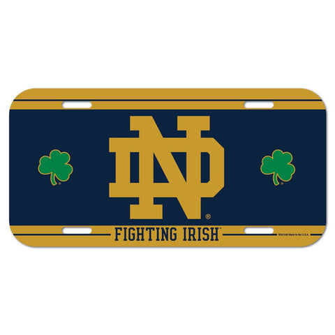 Notre Dame Plastic License Plate