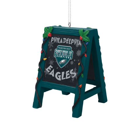 Philadelphia Eagles Super Bowl LIX Champions Chalkboard Easel Ornament