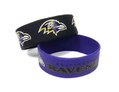 Baltimore Ravens Two Pack Wide Bracelets