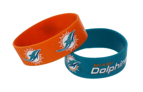 Miami Dolphins Two Pack Wide Bracelets