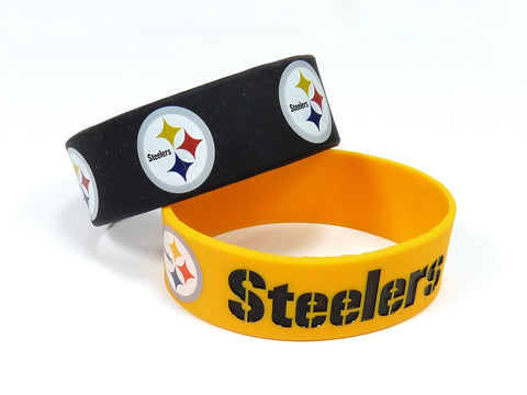 Pittsburgh Steelers Two Pack Wide Bracelets