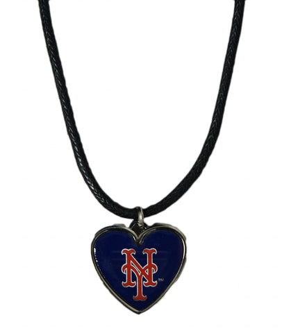 New York Mets Crystal Heart Reversible Necklace