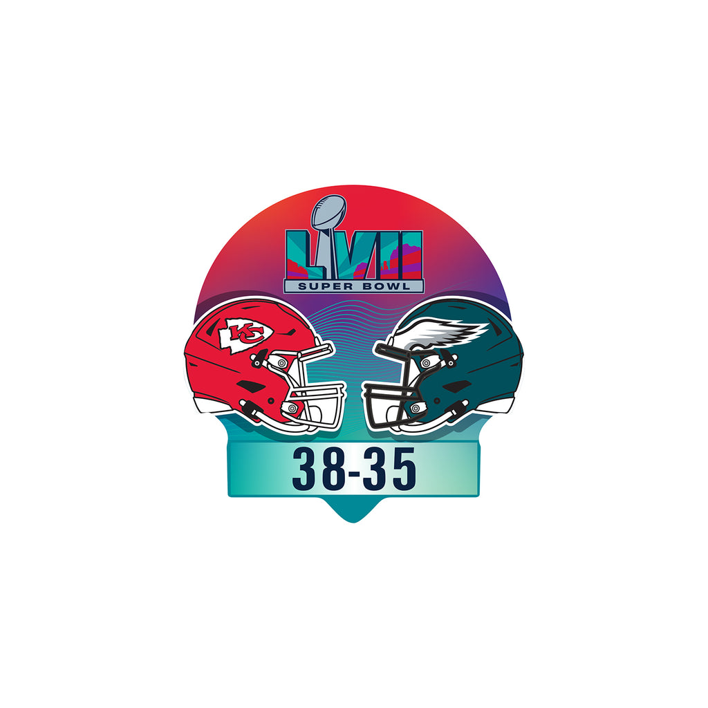 Kansas City Chiefs Super Bowl LVII Champions Score Pin