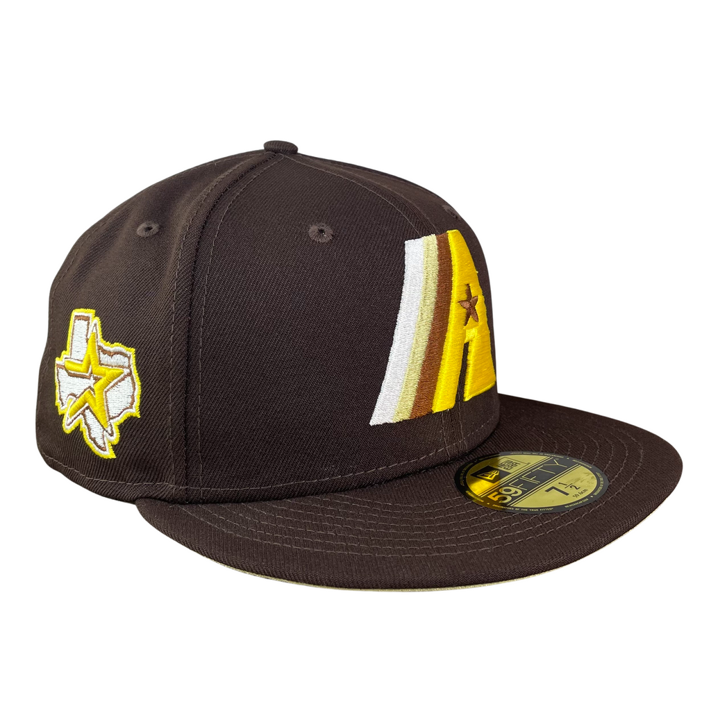 59FIFTY Houston Astros Brown/Vegas Gold Texas Flying Star Patch