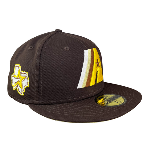 Houston Astros Black Double Throwback New Era 59Fifty Fitted