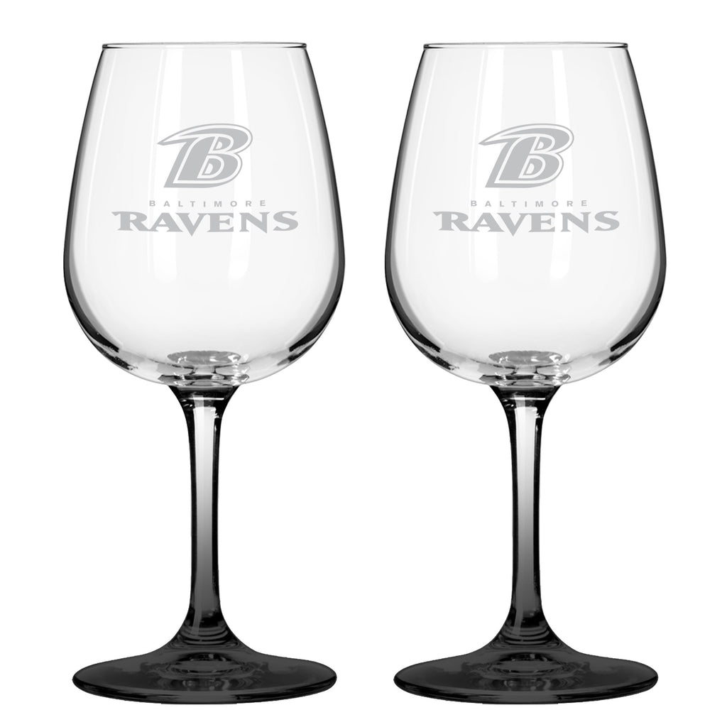 Baltimore Ravens 12oz. Color Stem Wine Glass
