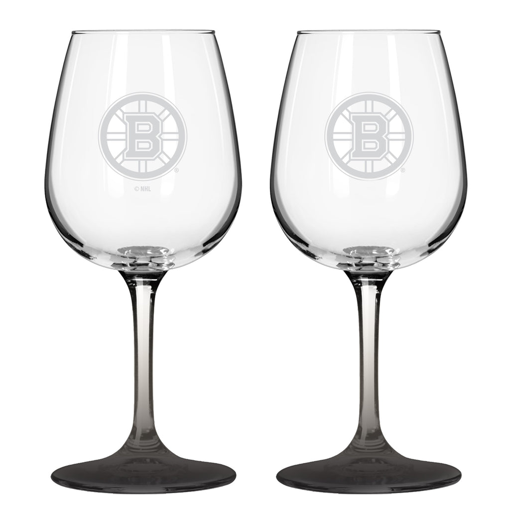 Boston Bruins 12oz. Color Stem Wine Glass