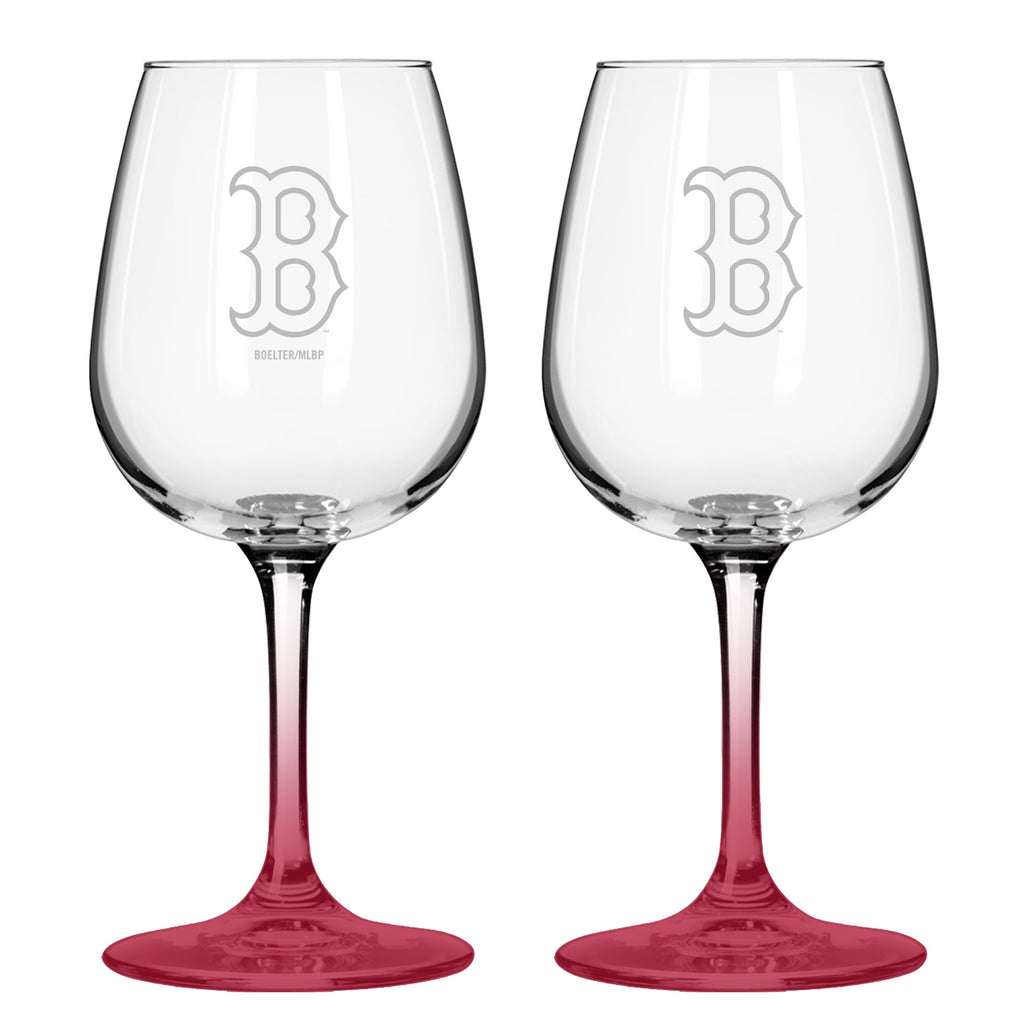 Boston Red Sox 12oz. Color Stem Wine Glass