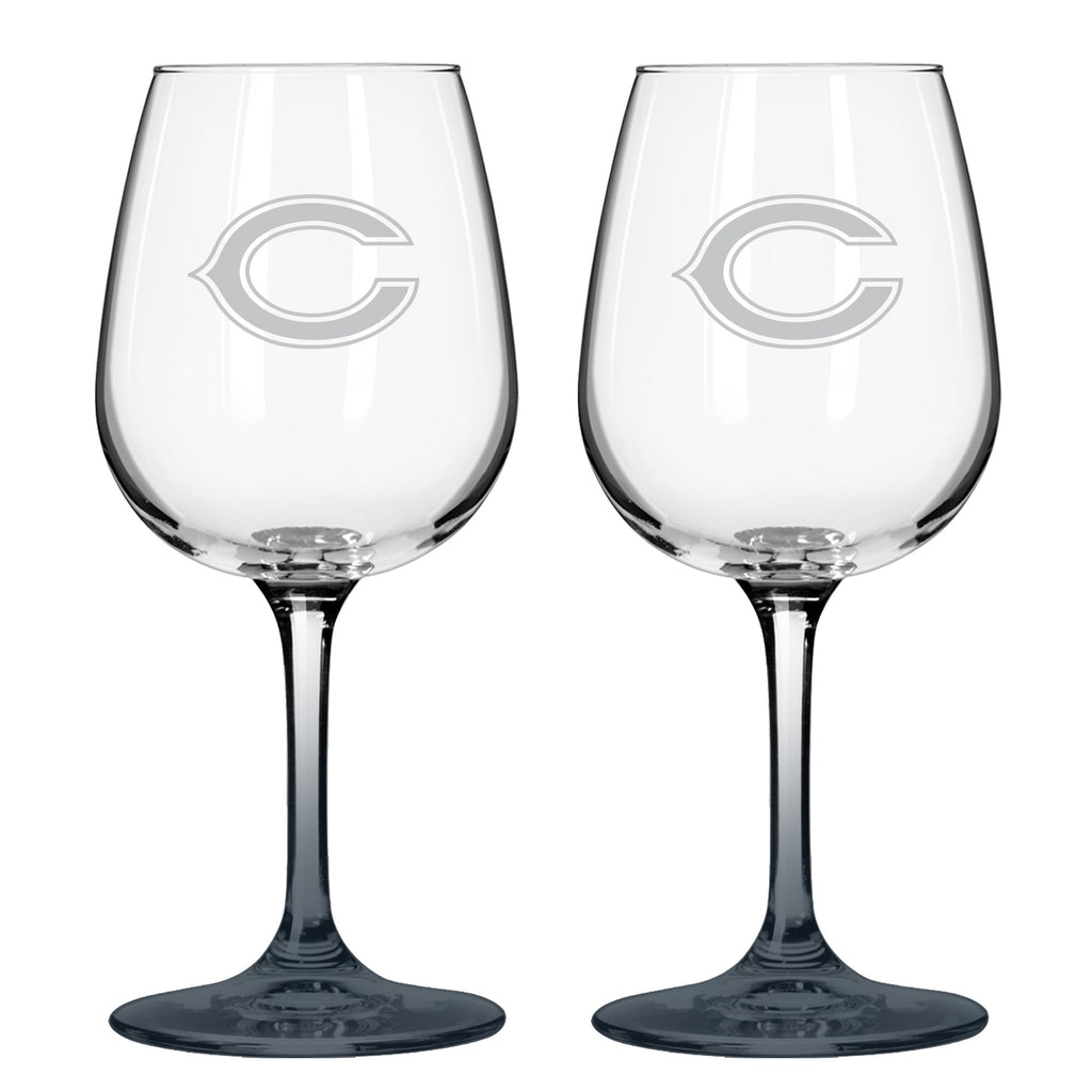 Chicago Bears 12oz. Color Stem Wine Glass