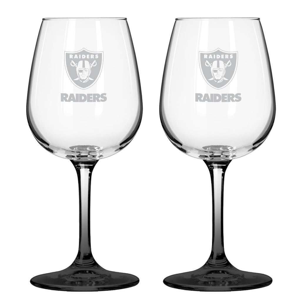 Las Vegas Raiders 12oz. Color Stem Wine Glass