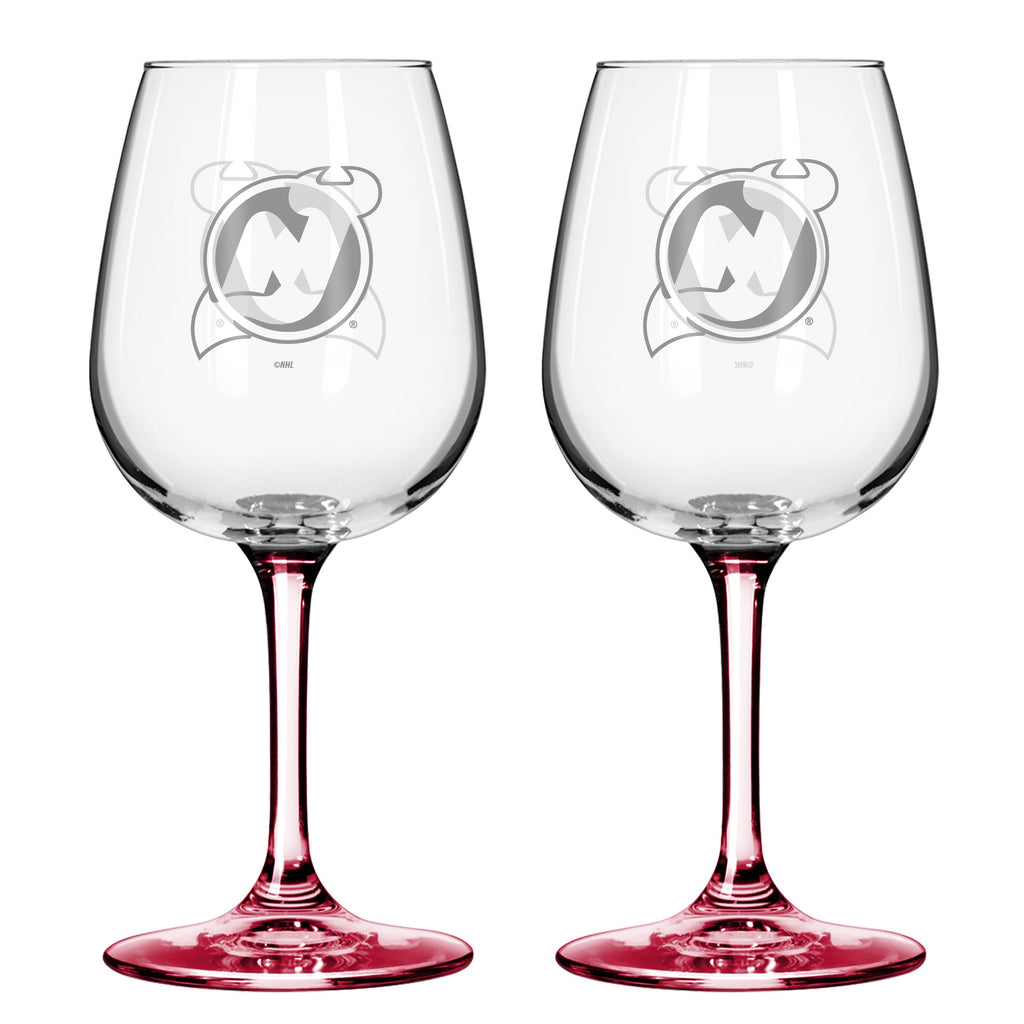 New Jersey Devils 12oz. Color Stem Wine Glass