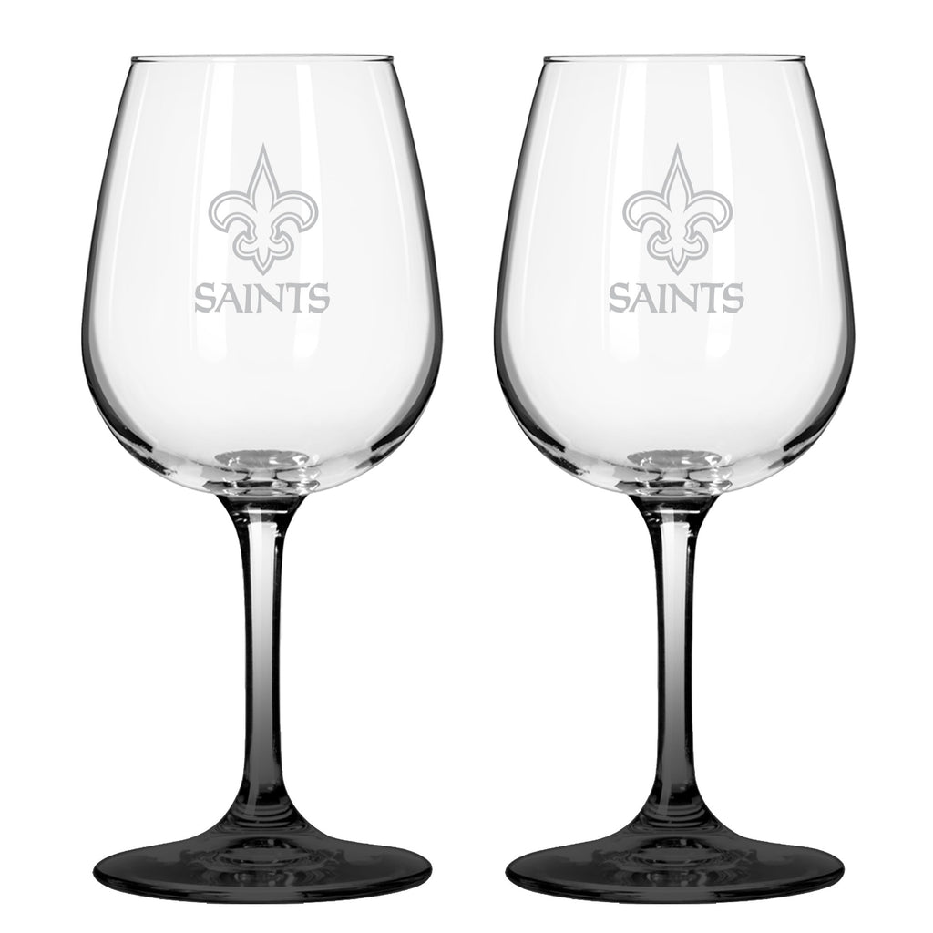 New Orleans Saints 12oz. Color Stem Wine Glass