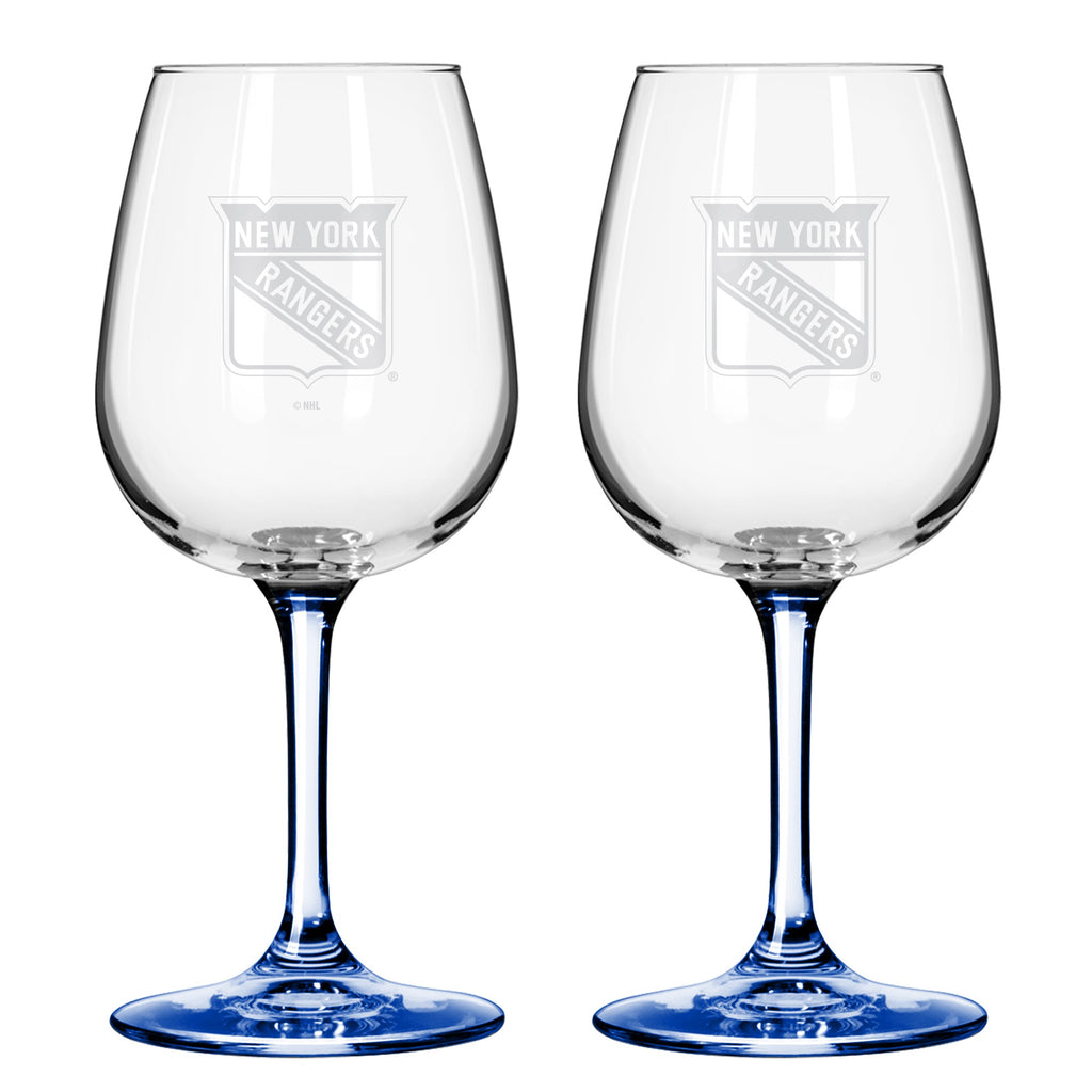New York Rangers 12oz. Color Stem Wine Glass