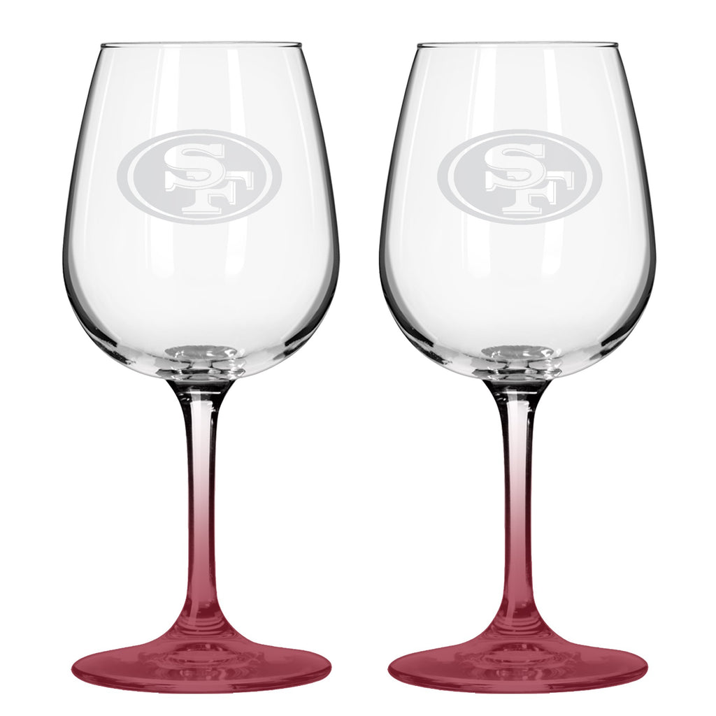 San Francisco 49ers 12oz. Color Stem Wine Glass