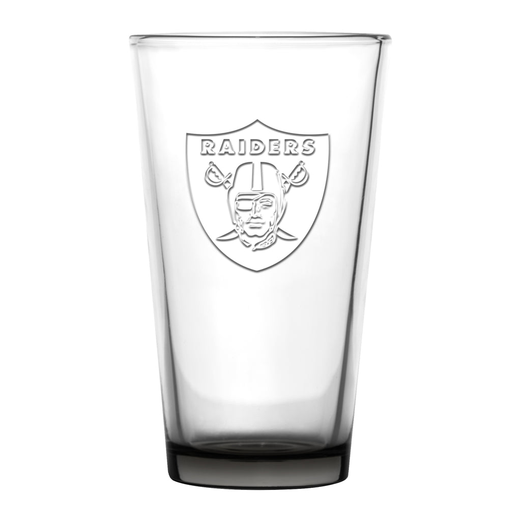 Oakland Raiders 16oz Embossed Pint Glass