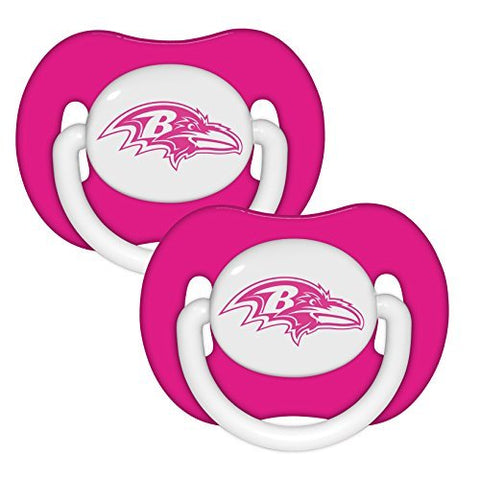 Baltimore Ravens 2 Pack Baby Pacifiers - Pink