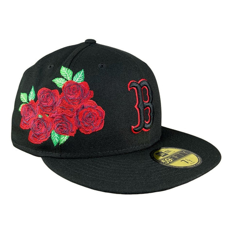 59FIFTY Boston Red Sox Black/Red with Rose Print UV Rose Patch