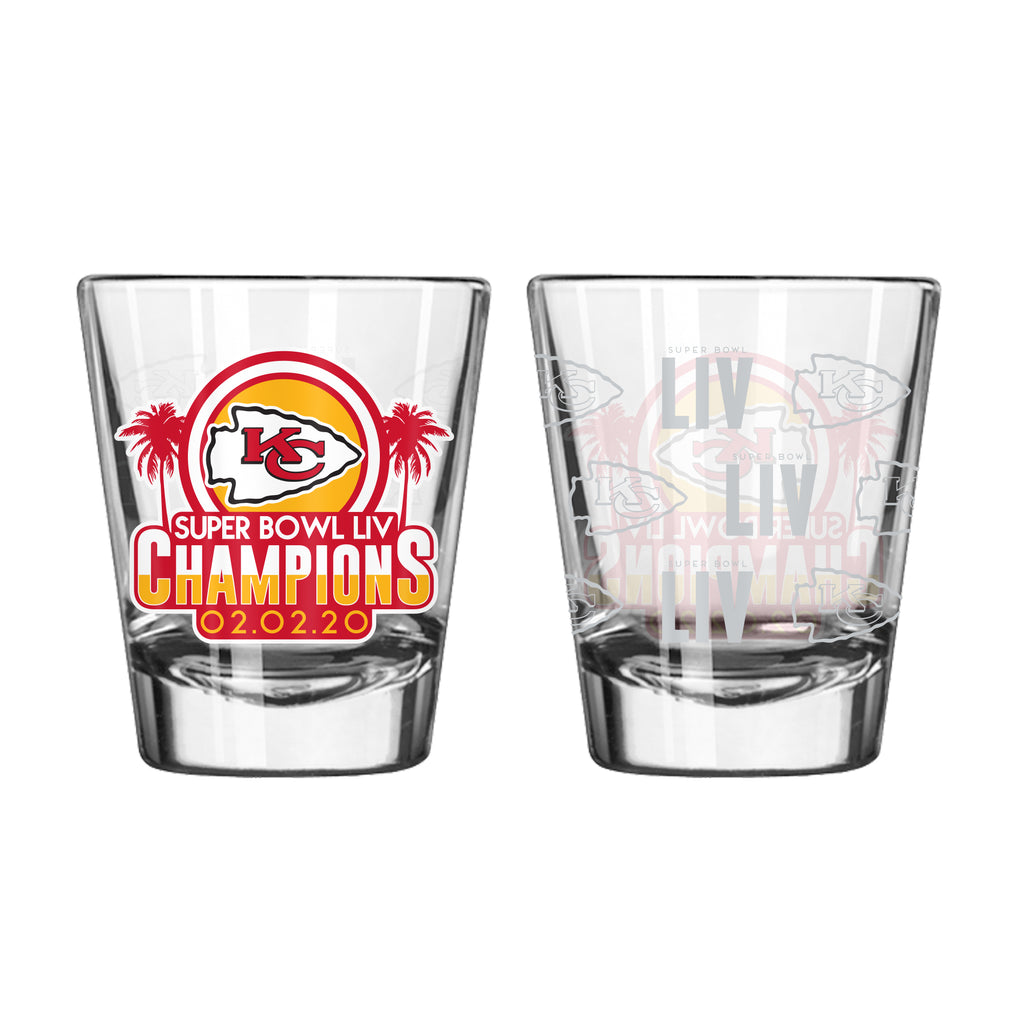 Kansas City Chiefs Super Bowl LIV Champion 2oz Satin Etch Shot Glass