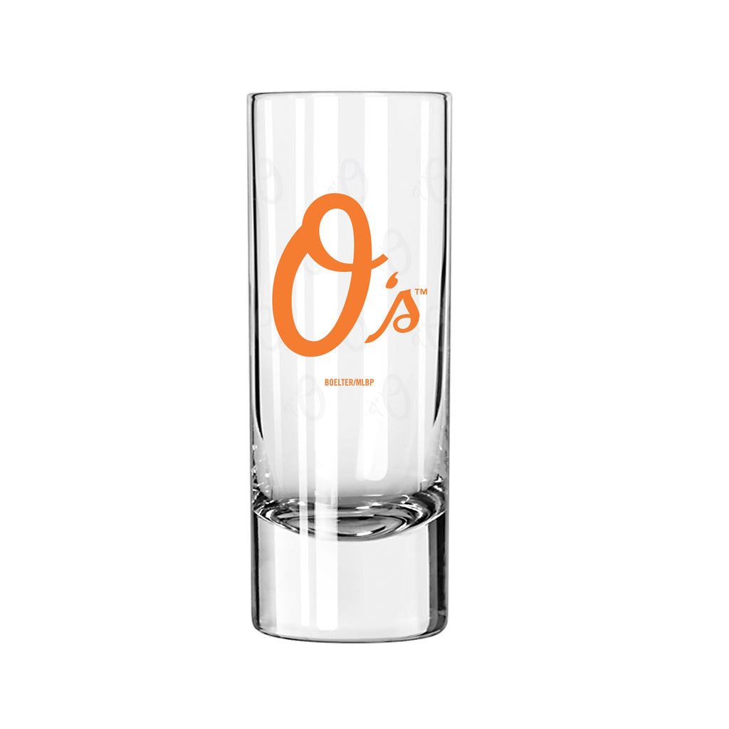 Baltimore Orioles 2.5oz. Satin Etch Shooter Glass
