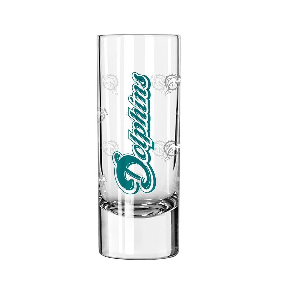 Miami Dolphins 2.5oz. Satin Etch Shooter Glass