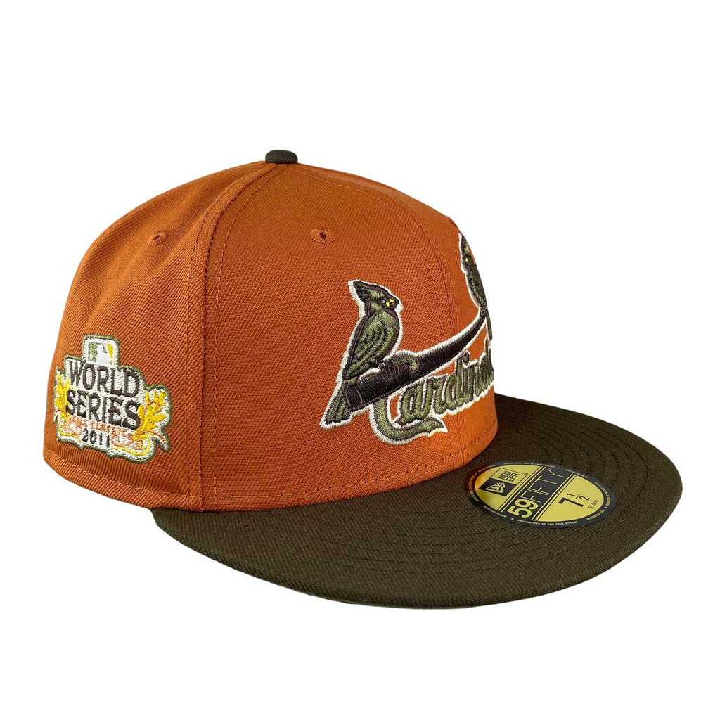 Just Caps Rust Orange St. Louis Cardinals 59FIFTY Fitted Hat, White - Size: 7, MLB by New Era