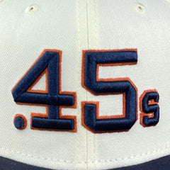 Houston Colt .45s New Era Chrome White/Navy Bill and Gray Bottom With  Celebrating 40 Years Colt .45s Patch On Side 59FIFTY Fitted Hat